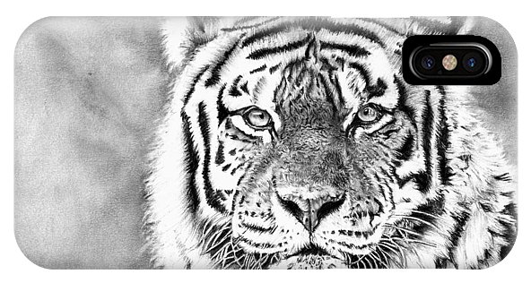 592x316 Tiger Pencil Realistic Drawing Iphone X Case For Sale - Tiger Pencil Drawing