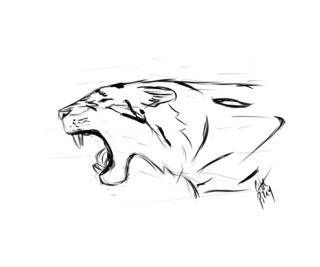 320x267 Tiger - Tiger Profile Drawing