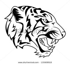 236x217 Best Roaring Tiger Head Tattoo Drawing Images Tiger Head - Tiger Profile Drawing