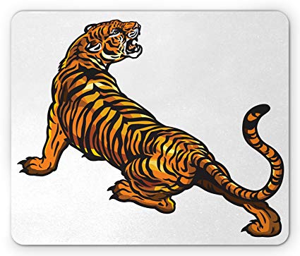 425x363 lunarable tattoo mouse pad, drawing of african tiger - Tiger Roaring Drawing