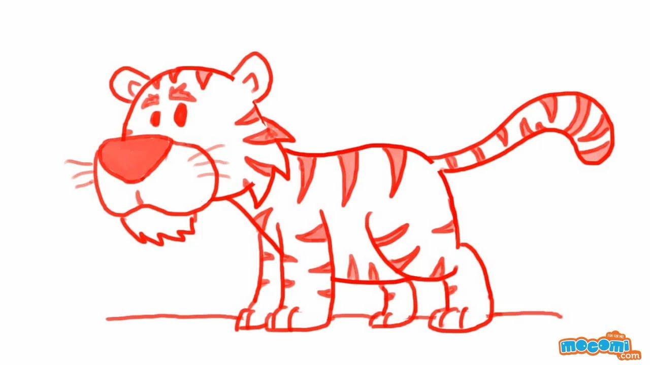 1280x720 How To Draw A Tiger - Tiger Step By Step Drawing