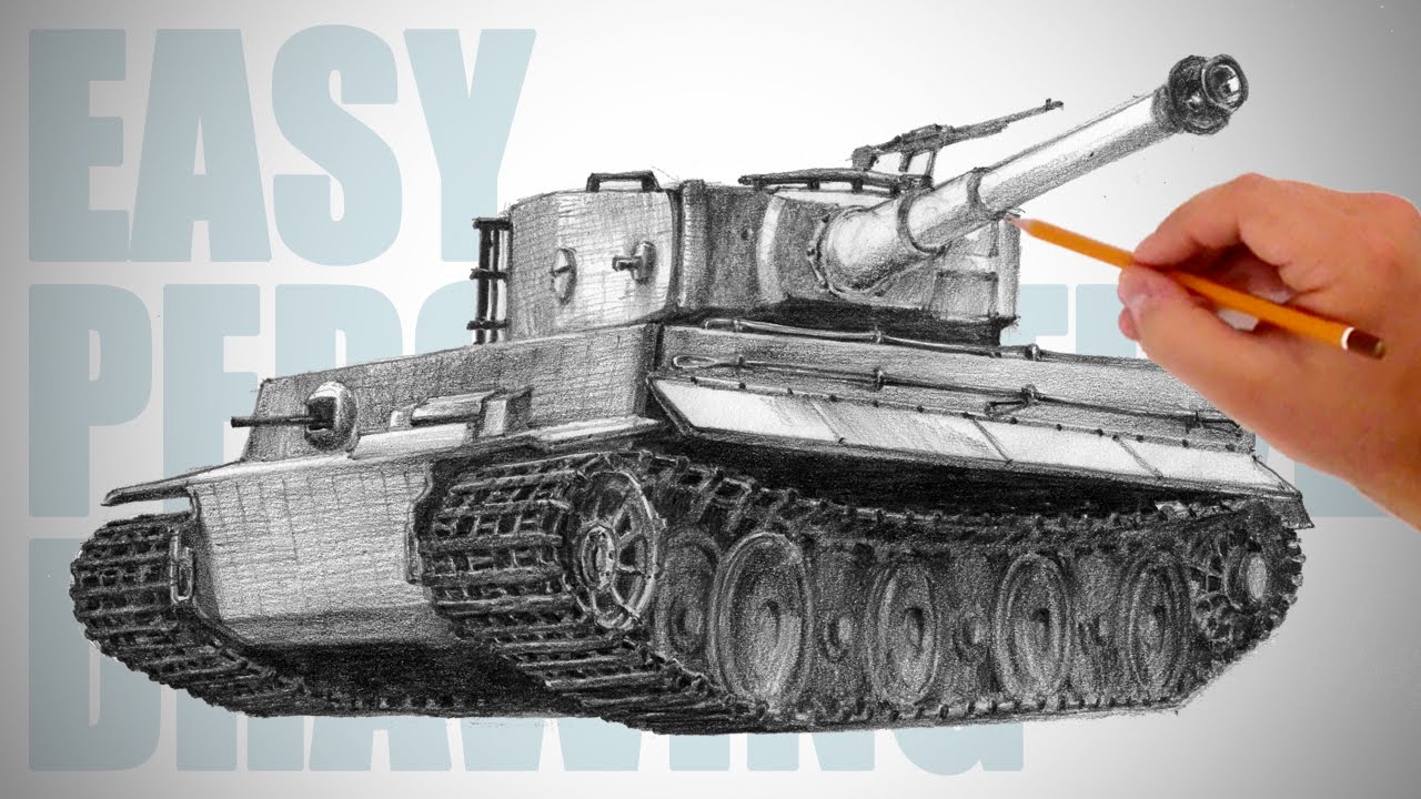 1280x720 How To Draw A Tank - Tiger Tank Drawing