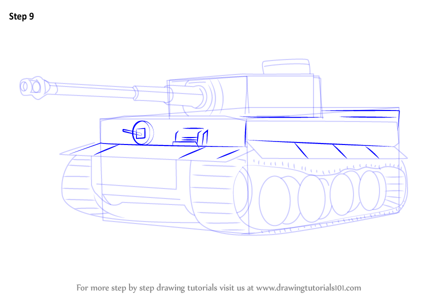 844x598 Learn How To Draw A Tiger Tank - Tiger Tank Drawing
