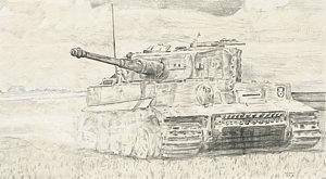 300x165 Tiger I Drawing - Tiger Tank Drawing