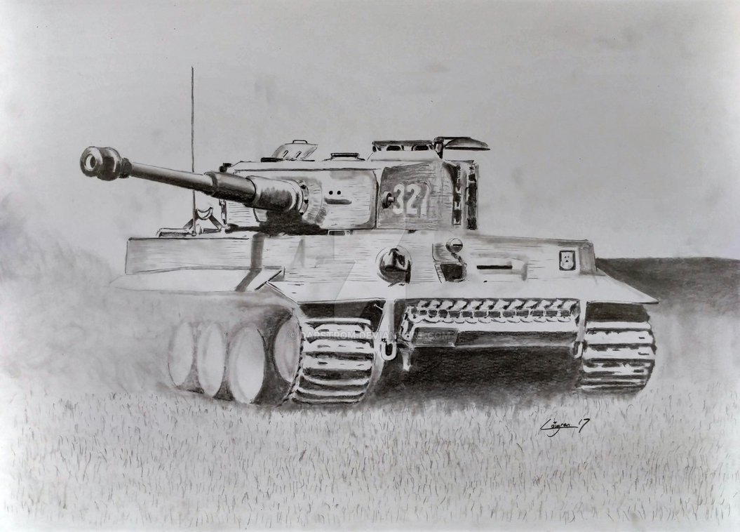 1055x758 Tiger Tank Drawing - Tiger Tank Drawing
