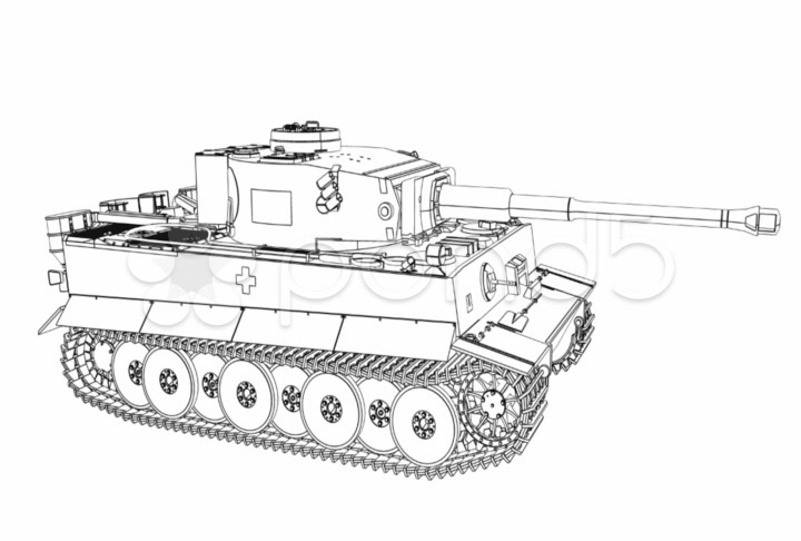 720x486 Draw Tiger Tank Ntsc Video Clip - Tiger Tank Drawing