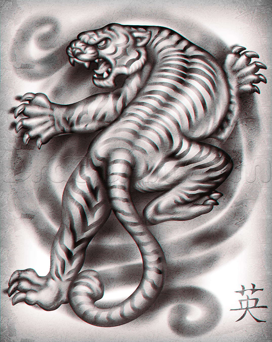 1075x1351 How To Draw A Japanese Tiger Tattoo, Step - Tiger Tattoo Drawing
