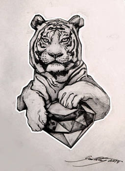 255x350 Tiger Tattoo Sketch - Tiger Tattoo Drawing