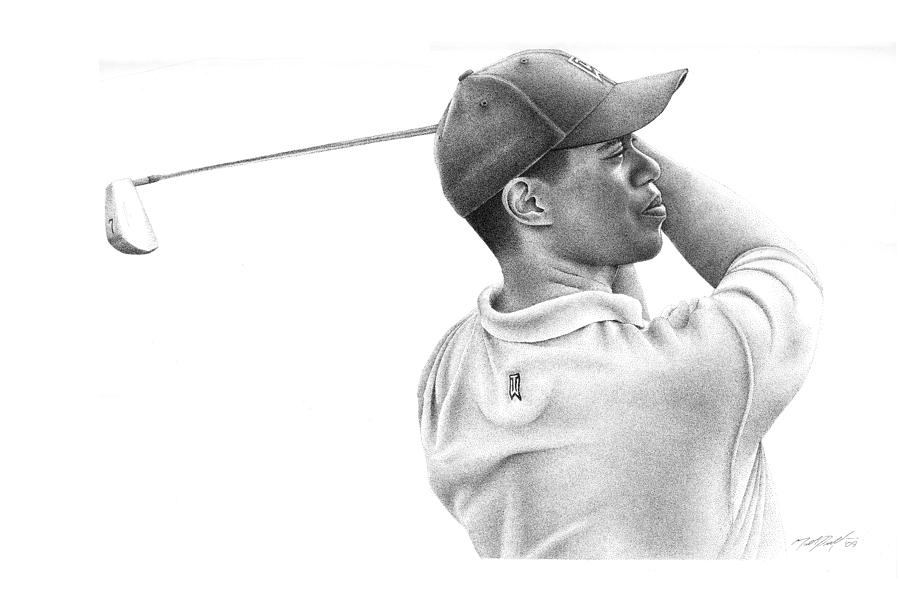 900x601 tiger woods drawing - Tiger Woods Drawing