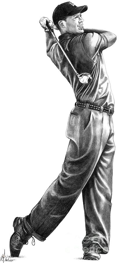 410x900 tiger woods full swing drawing - Tiger Woods Drawing