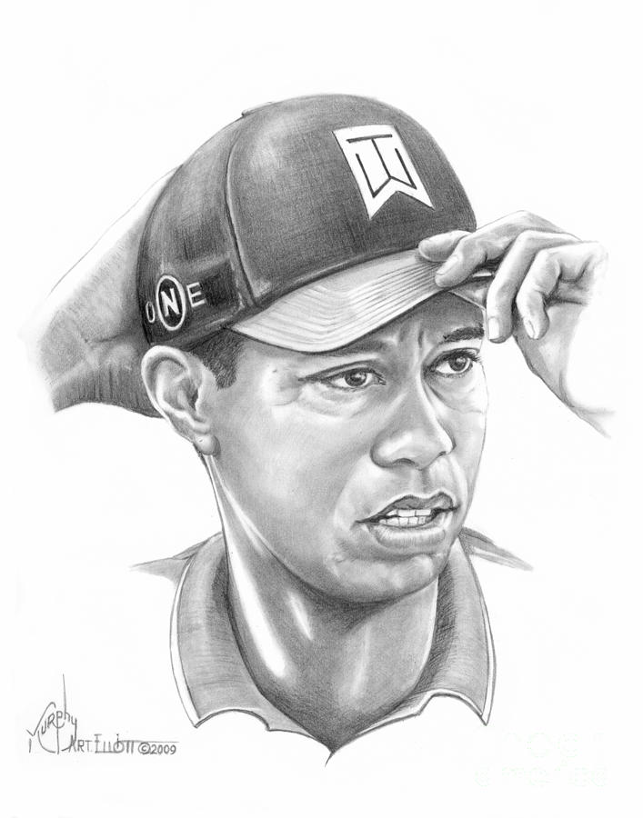 707x900 tiger woods game on drawing - Tiger Woods Drawing
