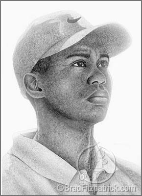 290x400 tiger woods portrait tiger woods drawing draw tiger - Tiger Woods Drawing