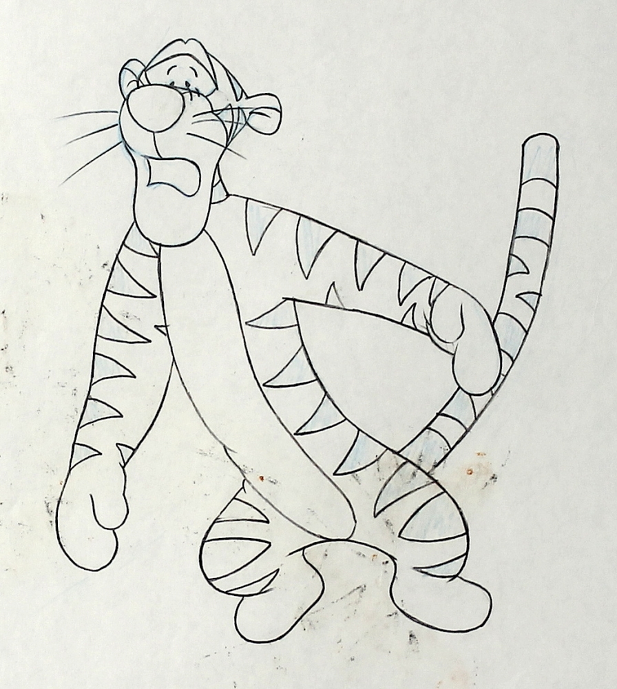 896x1000 Online Sports Memorabilia Auction Pristine Auction - Tigger Drawing