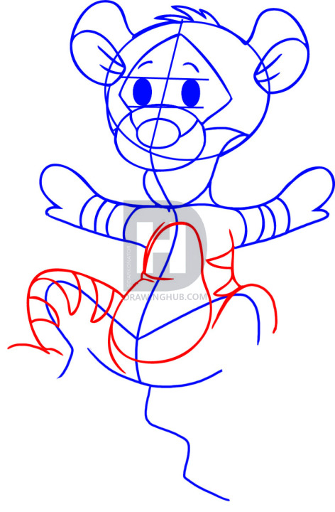 472x720 How To Draw Baby Tigger, Step - Tigger Drawing