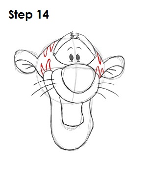 300x388 Draw Your Favorite Cartoons With Videos - Tigger Line Drawing
