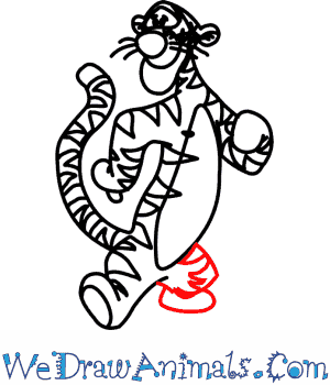 300x350 How To Draw Tigger From Winnie The Pooh - Tigger Line Drawing