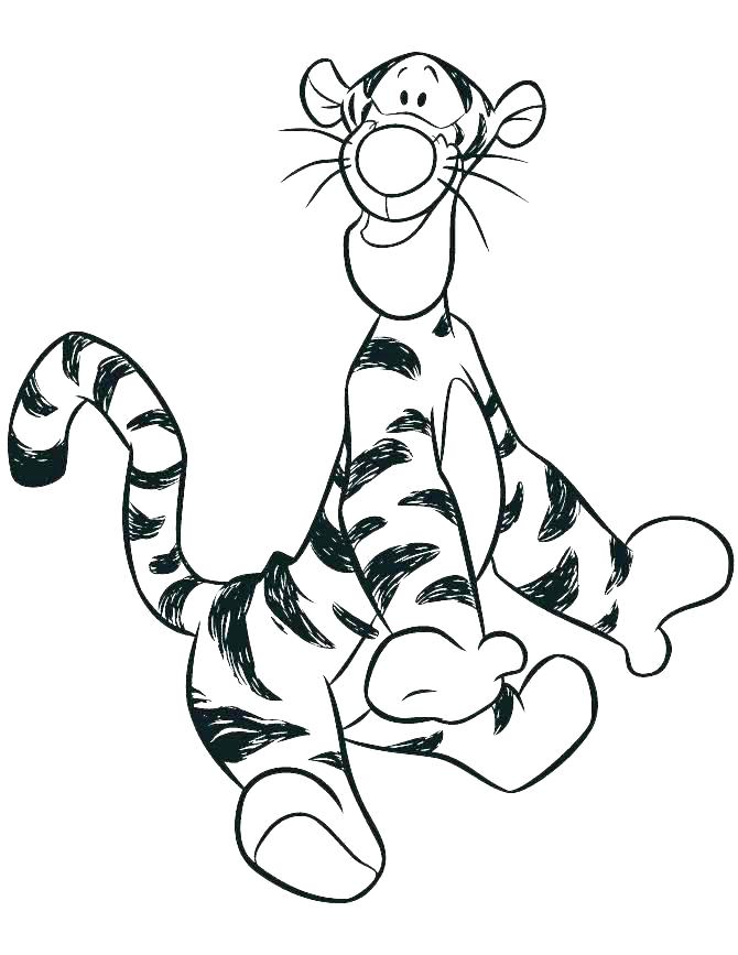 670x867 Baby Tigger Coloring Pages Baby Coloring Pages Baby Colouring - Tigger Line Drawing