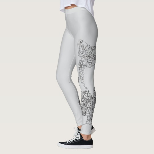 540x540 Drawing Of Abstract Fox Animal Art Leggings - Tights Drawing