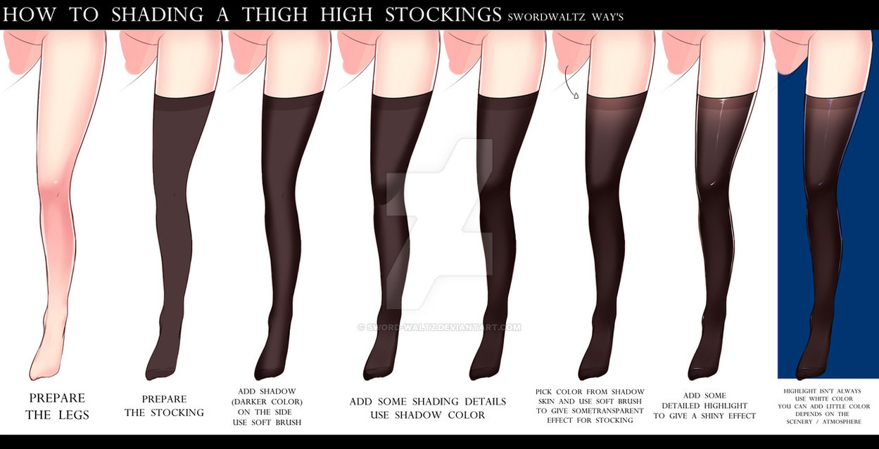 1249x639 how to shading the thigh high stockings - Tights Drawing