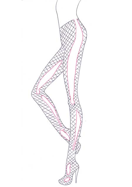 450x637 How To Draw Fishnet I Draw Fashion - Tights Drawing