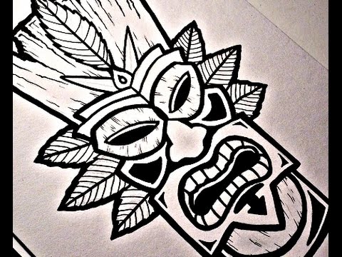 480x360 how to draw a tiki mask - Tiki Drawing