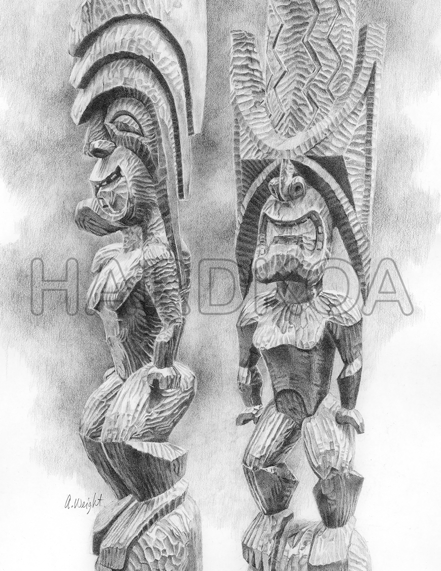 869x1125 Poster - Tiki Drawing