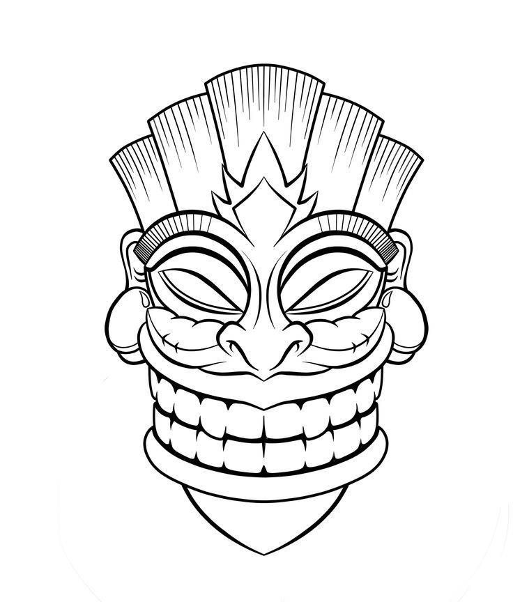 736x864 tiki mask coloring pages image result for drawing tiki - Tiki Drawing
