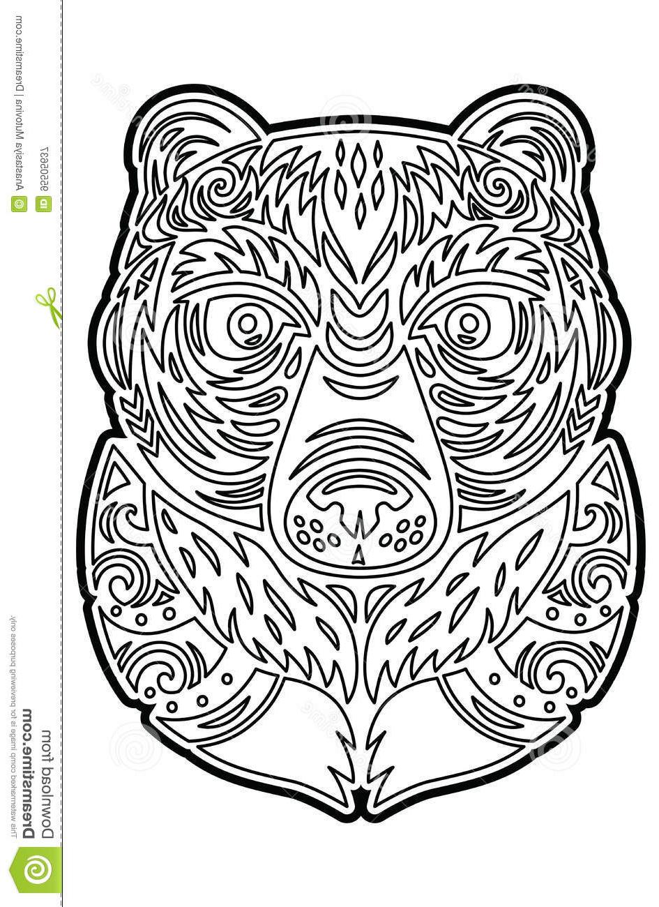 945x1300 top polynesian tiki totem bear mask coloring - Tiki Drawing