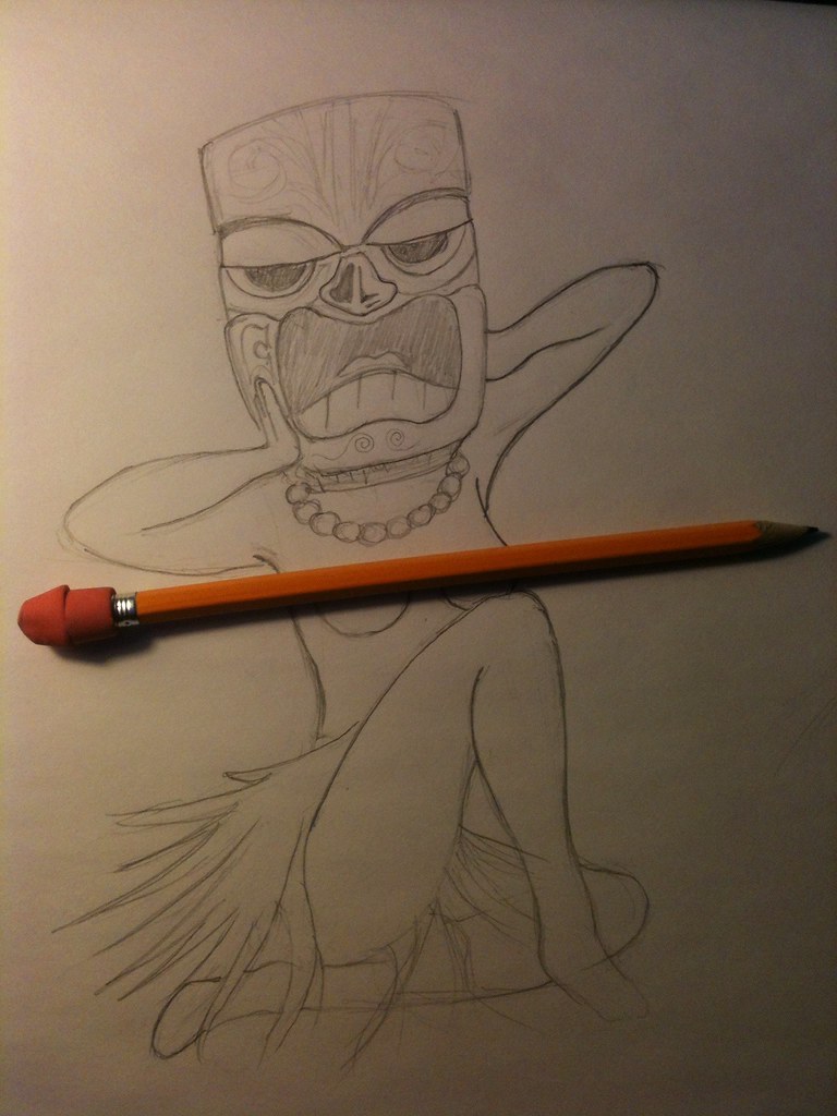 768x1024 the world's best photos of drawing and tiki - Tiki Head Drawing