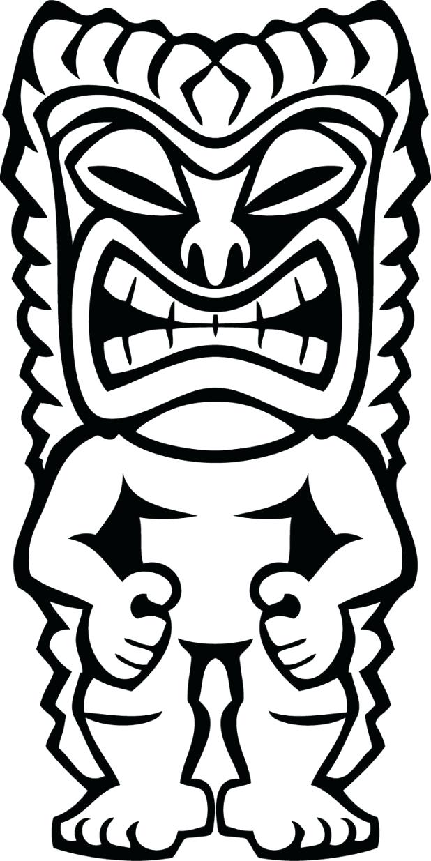 618x1235 tiki faces coloring pages mask drawing at free for personal use - Tiki Head Drawing