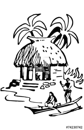 323x500 tiki hut - Tiki Hut Drawing