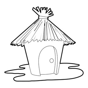 300x300 tiki hut royalty free vectors - Tiki Hut Drawing