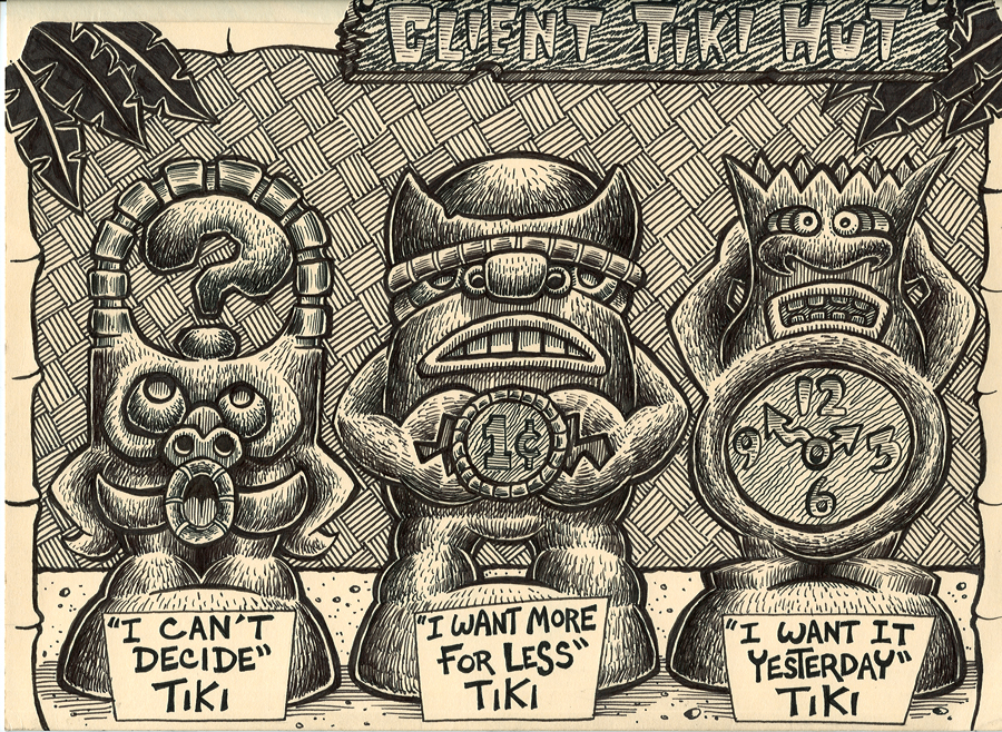 900x658 folder artwork client tiki johnny 'toons - Tiki Hut Drawing