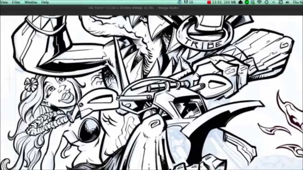 1280x720 Tiki Man Illo Created With Manga Studio - Tiki Man Drawing