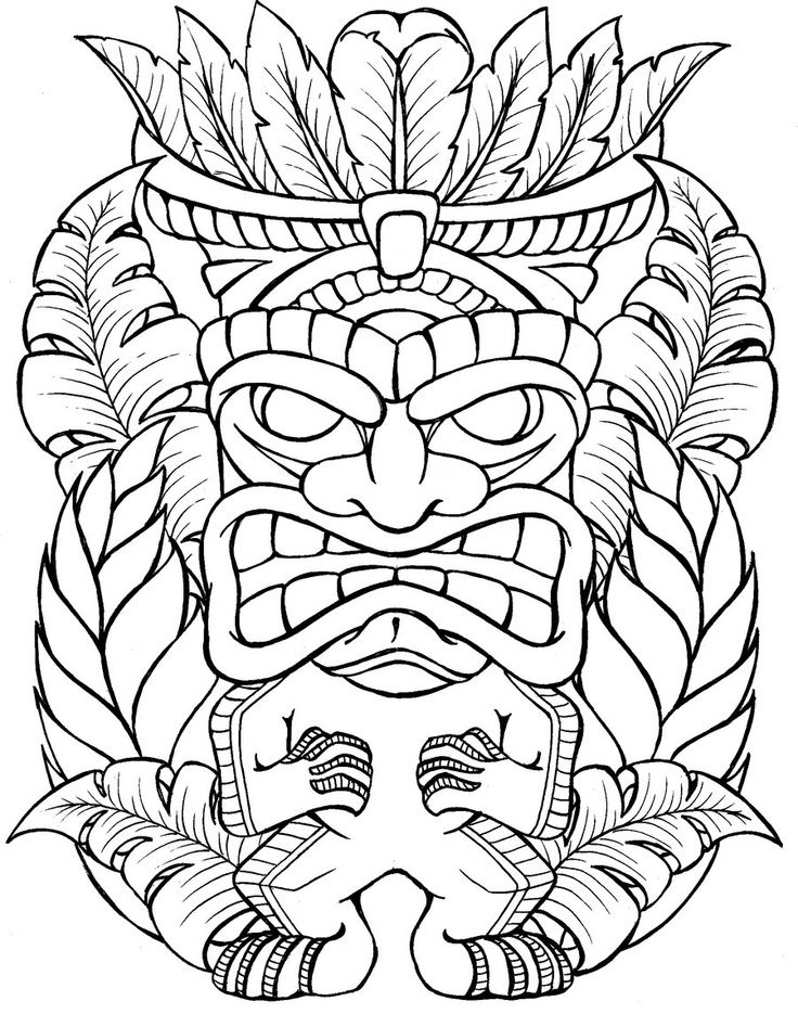 736x935 Tiki Man Tattoo - Tiki Man Drawing