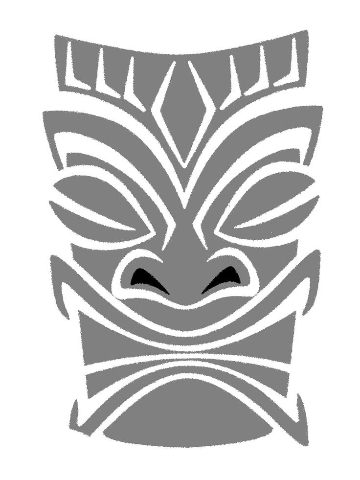 736x981 Tiki Mask Template Image Group - Tiki Man Drawing