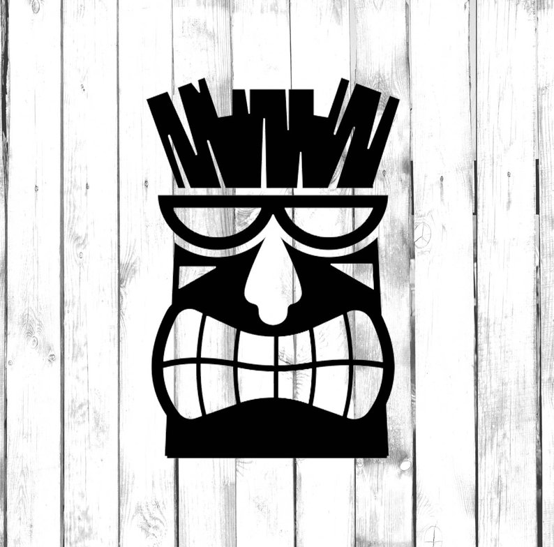 794x784 Crazy Tiki Man Dude With Sunglasses Spikey Hair Di Cut Etsy - Tiki Man Drawing