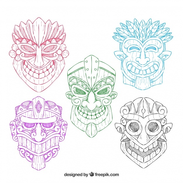 626x626 Drawing Mask Vectors, Photos And Free Download - Tiki Mask Drawing