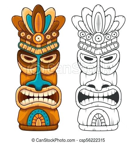 450x470 Hawaiian Tiki Masks Head Make The Best Gifts Mask Drawings - Tiki Mask Drawing