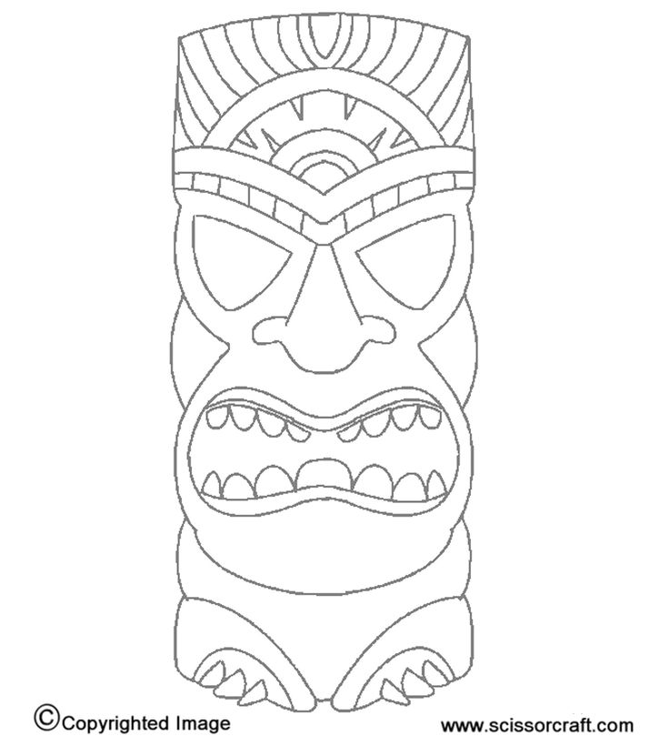 736x809 Tiki Mask Template Image Group - Tiki Mask Drawing