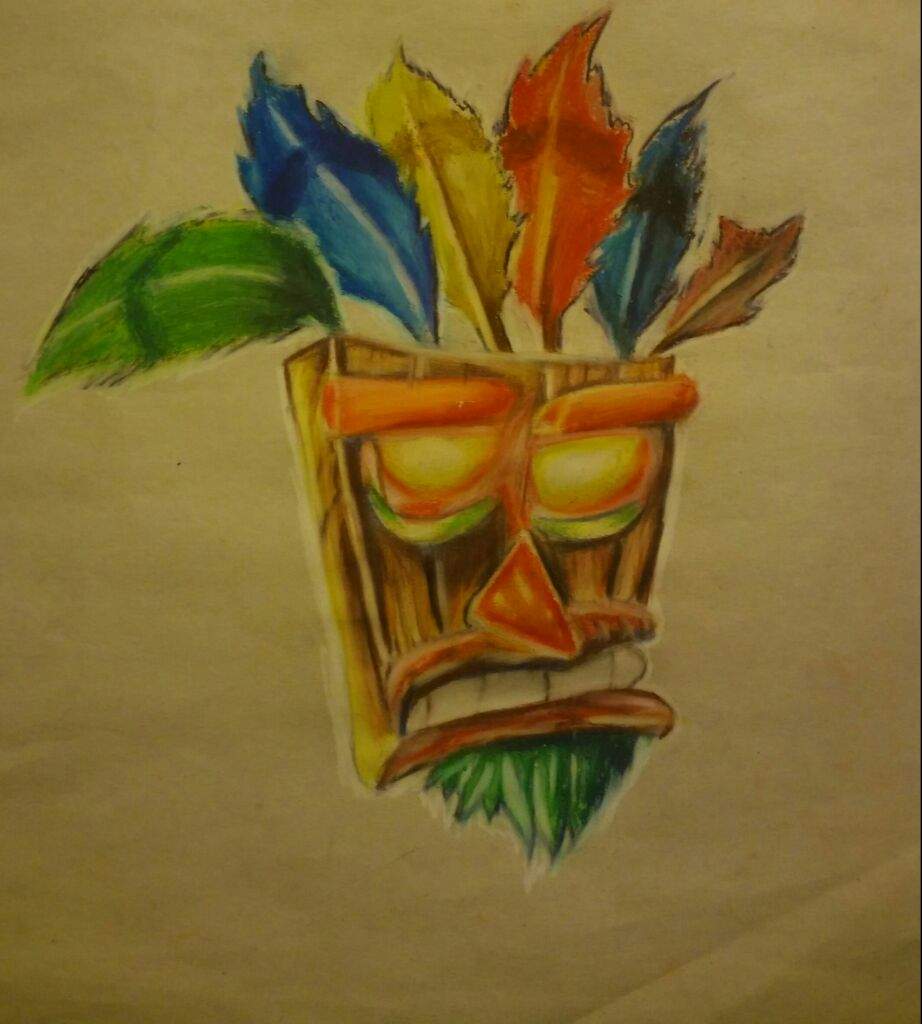 922x1024 Tiki Mask From Crash Bandicoot Drawing! Art Amino - Tiki Mask Drawing