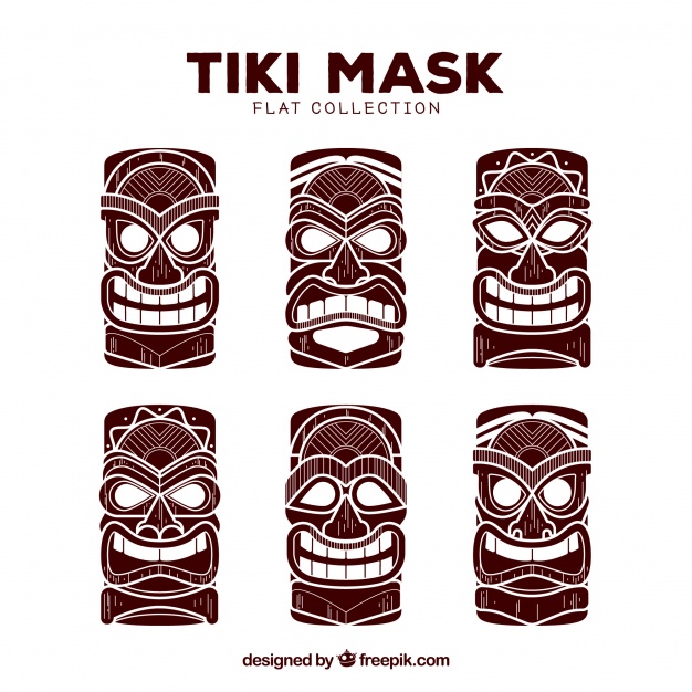626x626 Download Tiki Vector Clipart Tiki Clip Art Mask,drawing,product - Tiki Mask Drawing