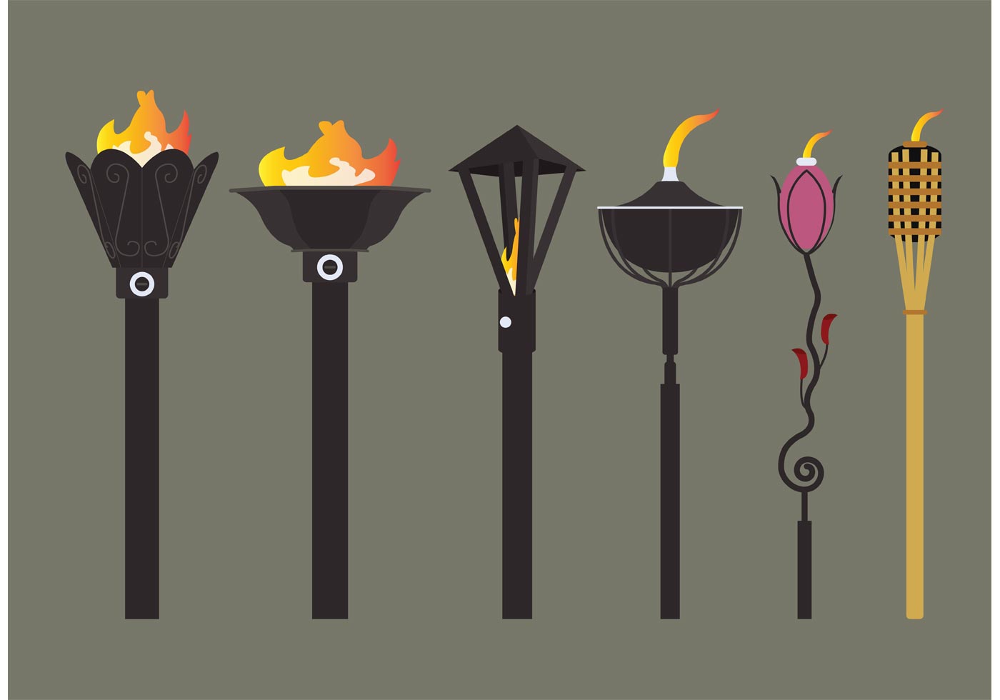 1400x980 Tiki Torch Vectors - Tiki Torch Drawing