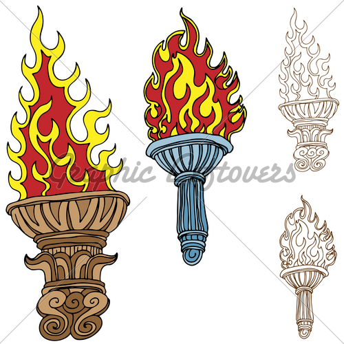 500x500 Torch Drawings Gl Stock Images - Tiki Torch Drawing