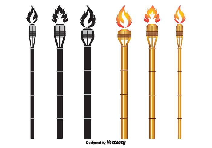 700x490 Vector Tiki Torches - Tiki Torch Drawing