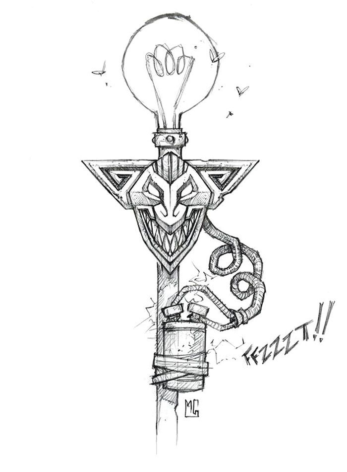 700x950 world of warcraft cataclysm art pictures, goblin tiki torch - Tiki Torch Drawing