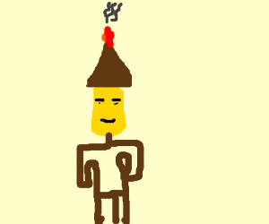 300x250 Asian Man With Tiki Torch Hat Drawing - Tiki Torch Drawing