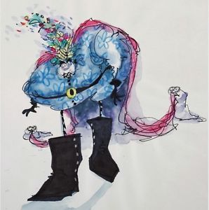 298x300 tim burton original artwork for the black cauldron rendered - Tim Burton Drawings