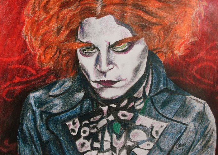 700x500 mad hatter greeting card for sale - Tim Burton Mad Hatter Drawing