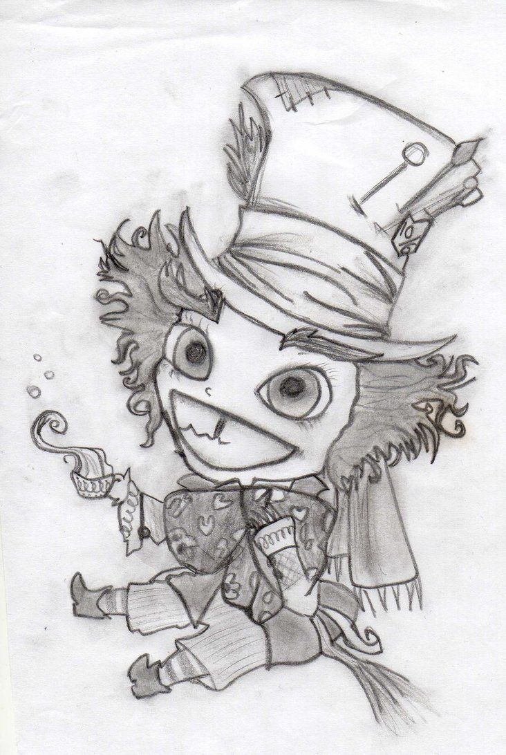 732x1092 tim burton art tim burtons mad hatter - Tim Burton Mad Hatter Drawing